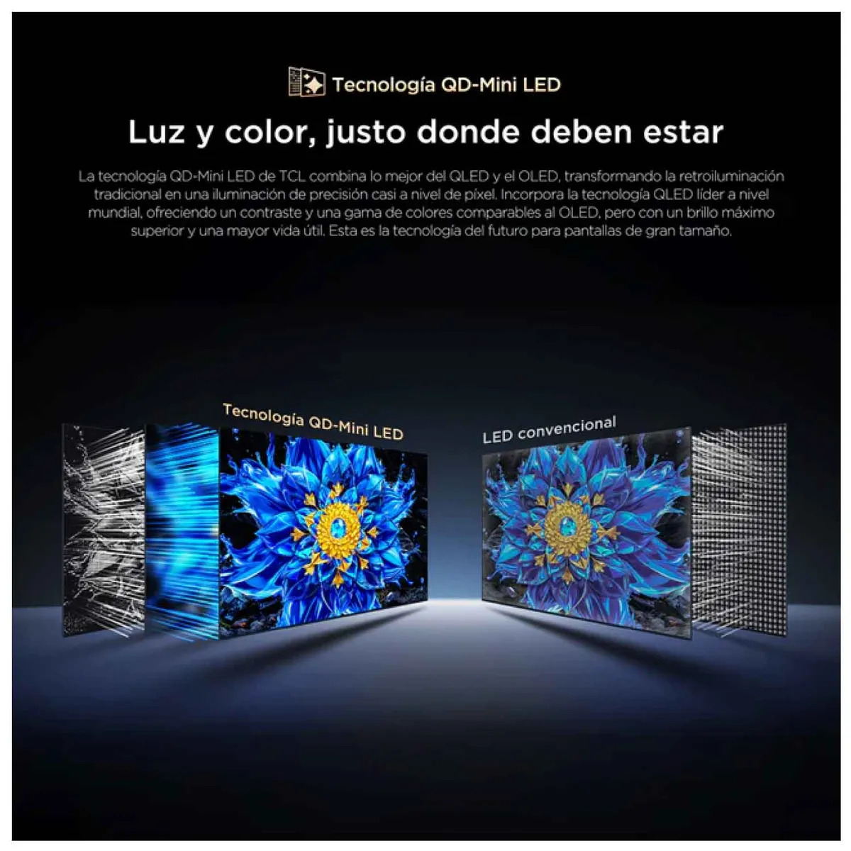 TELEVISOR TCL 55” QLED PREMIUM 4K MODELO 55P8L GOOGLE TV + RACK + ANTENA DIGITAL - 6