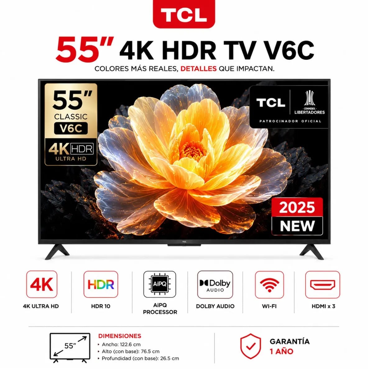 TELEVISOR TCL 55 LED SMART UHD 4K GOOGLE TV 55V6C - 1