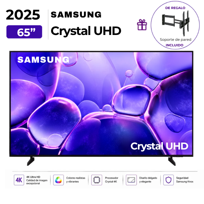 TELEVISOR SAMSUNG 65' SMART CRYSTAL UHD 4K 65U8000FGXPE  2025 + RACK - 1