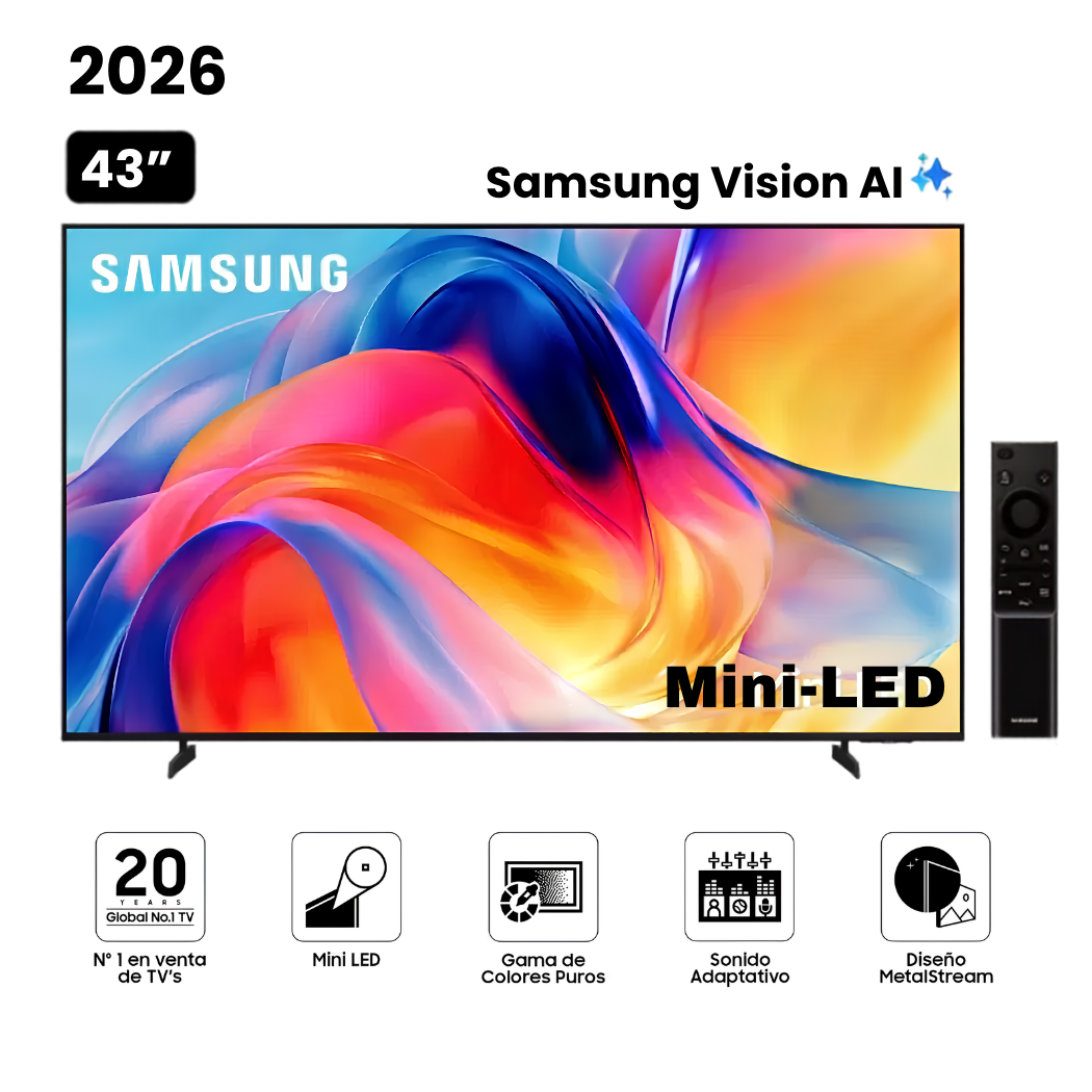 TELEVISOR SAMSUNG MINI LED 43 PULGADAS 4K ULTRA HD TIZEN UN43M70HAGXPE - 1