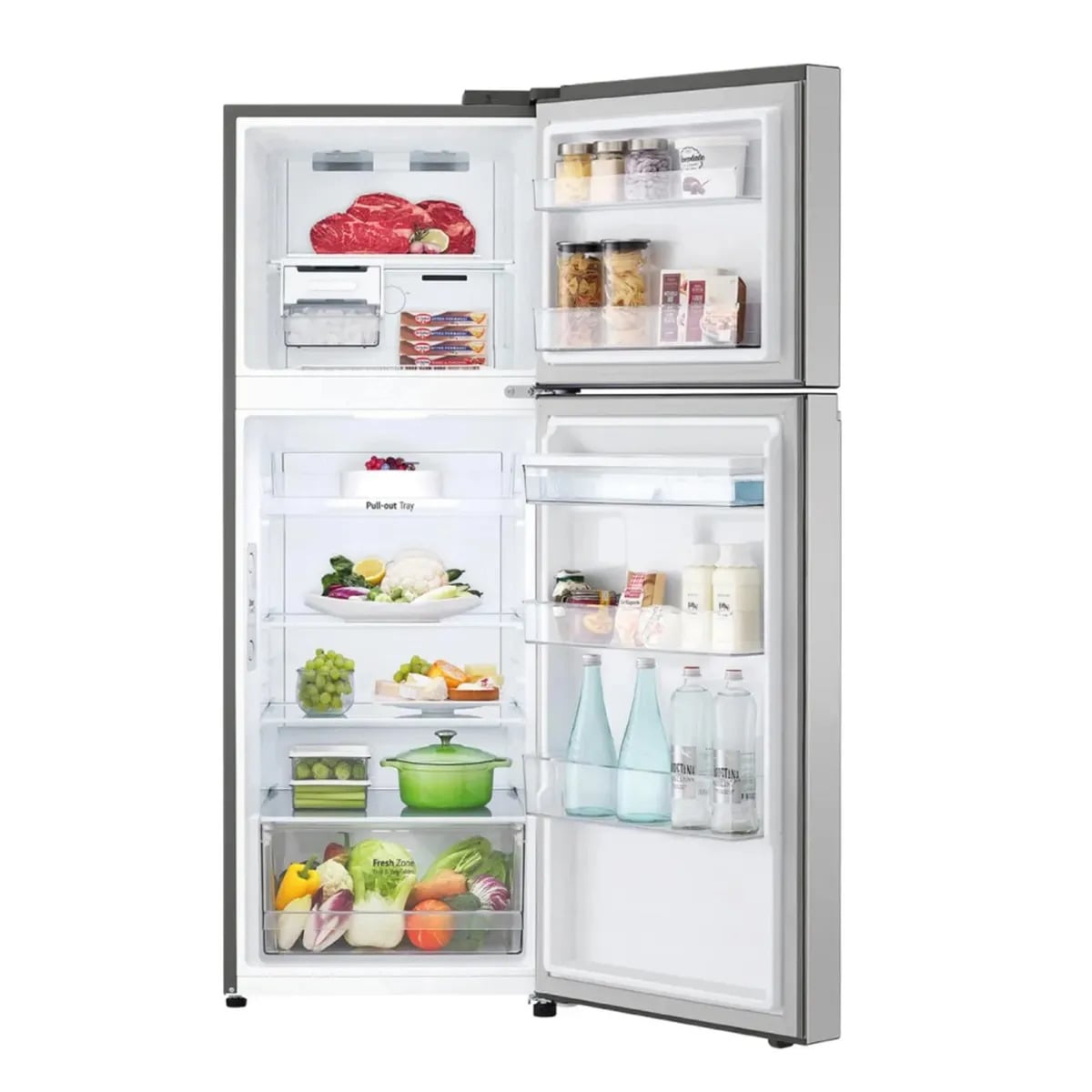 REFRIGERADORA LG GT33WPP 334L DOOR COOLING TOP FREEZER PLATEADA - 3