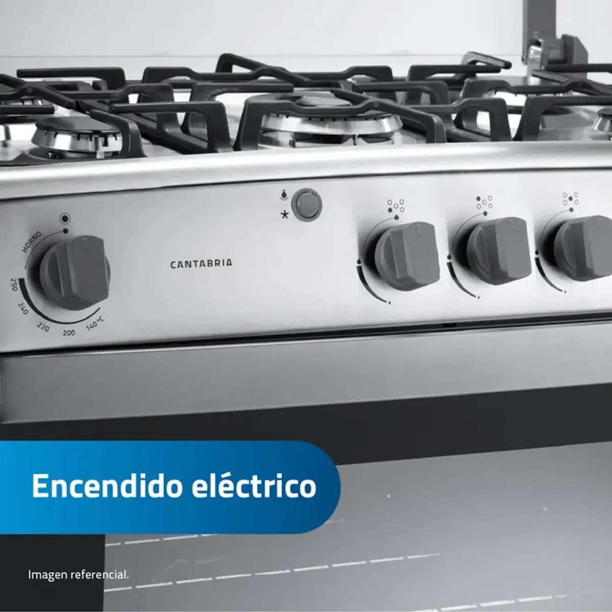 COCINA A GAS INDURAMA 5 QUEMADORES CANTABRIA QZ CROMA + MICROONDAS INDURAMA DE 20 L - 3