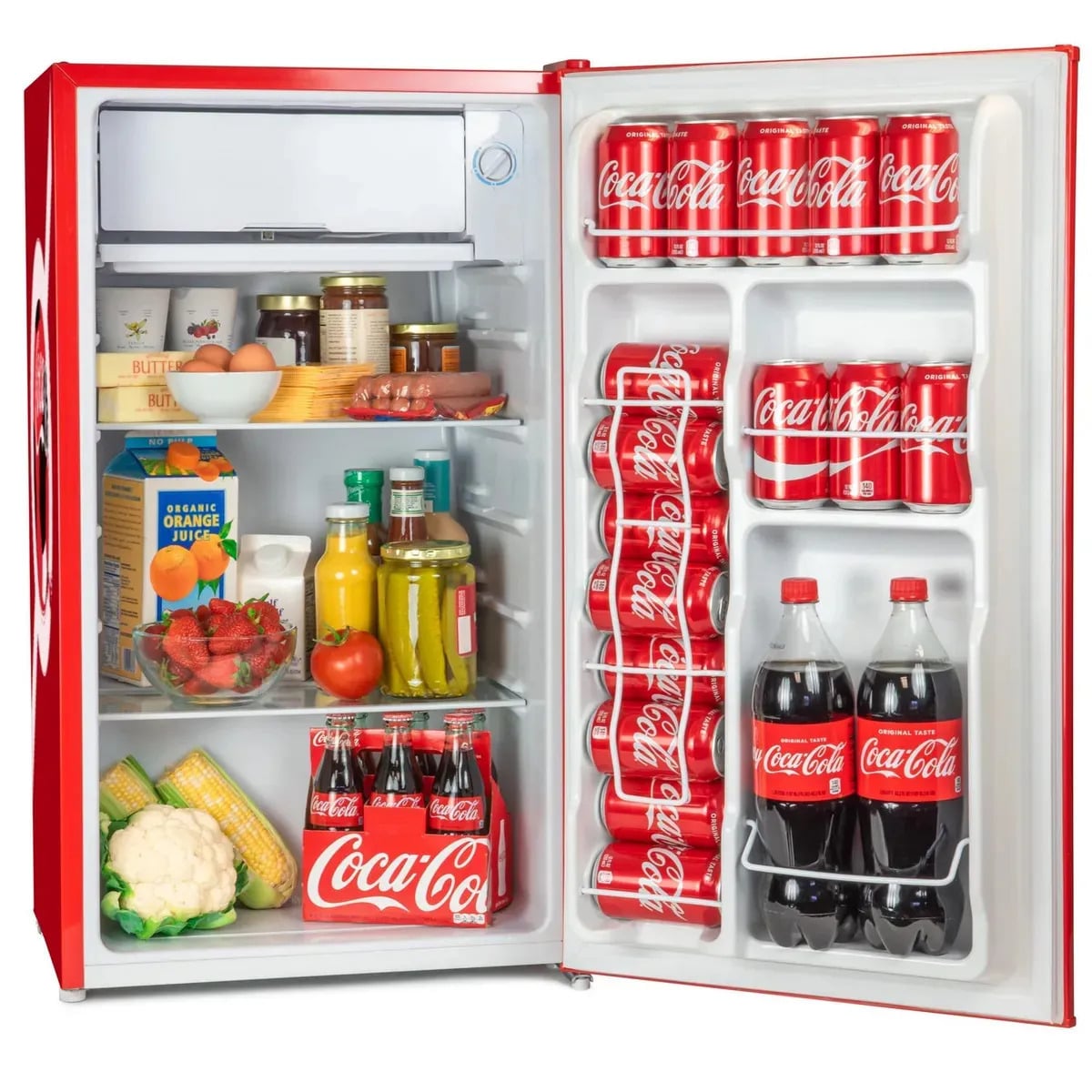 FRIGOBAR NOSTALGIA 90 LT COCA COLA CKRF32CRWC-R ROJO + 6 LATAS DE COCA-COLA - 3