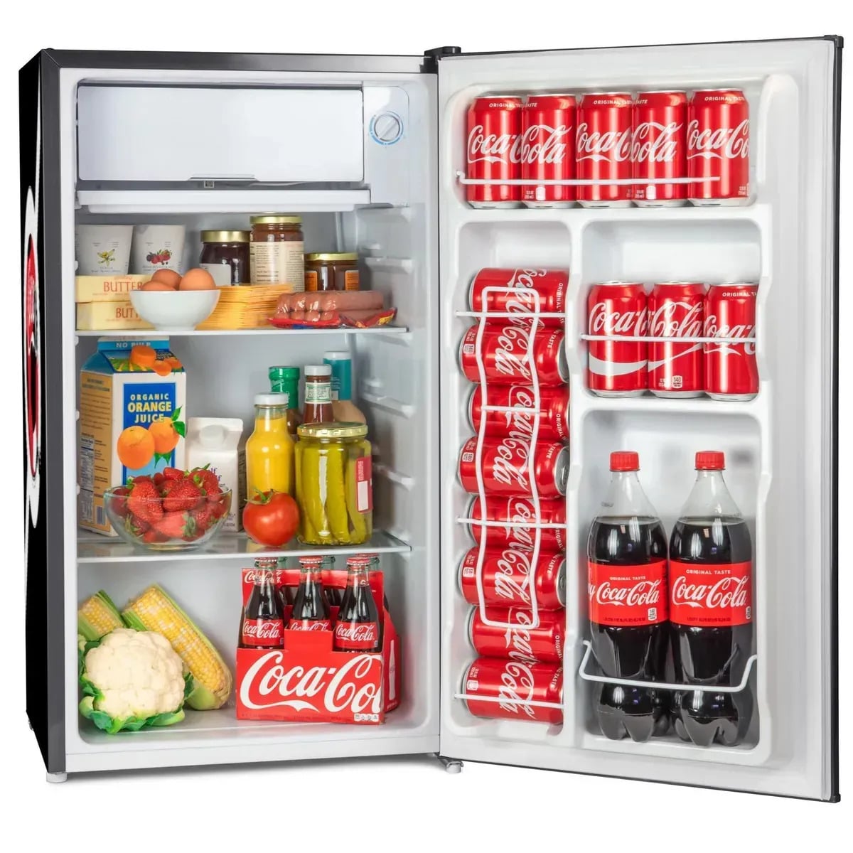 FRIGOBAR NOSTALGIA 90 LT COCA COLA CKRF32CBWC-B NEGRO + 6 LATAS COCA-COLA - 3