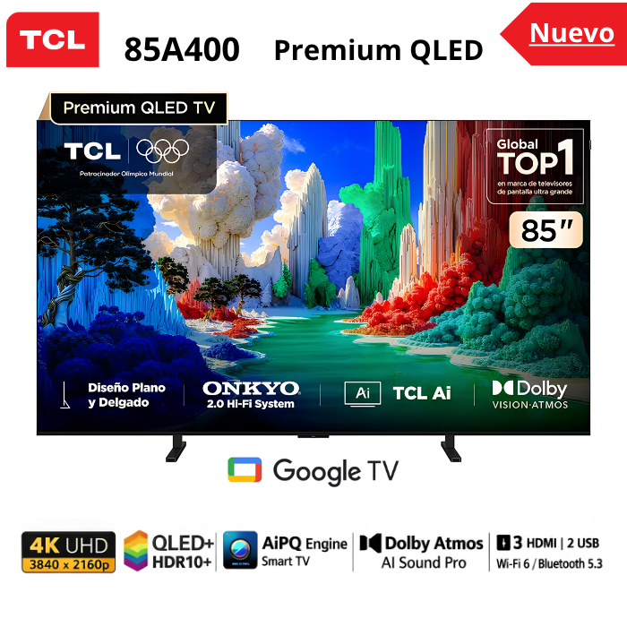 TELEVISOR TCL QLED 85'' UHD 4K SMART TV 85A400 - 1