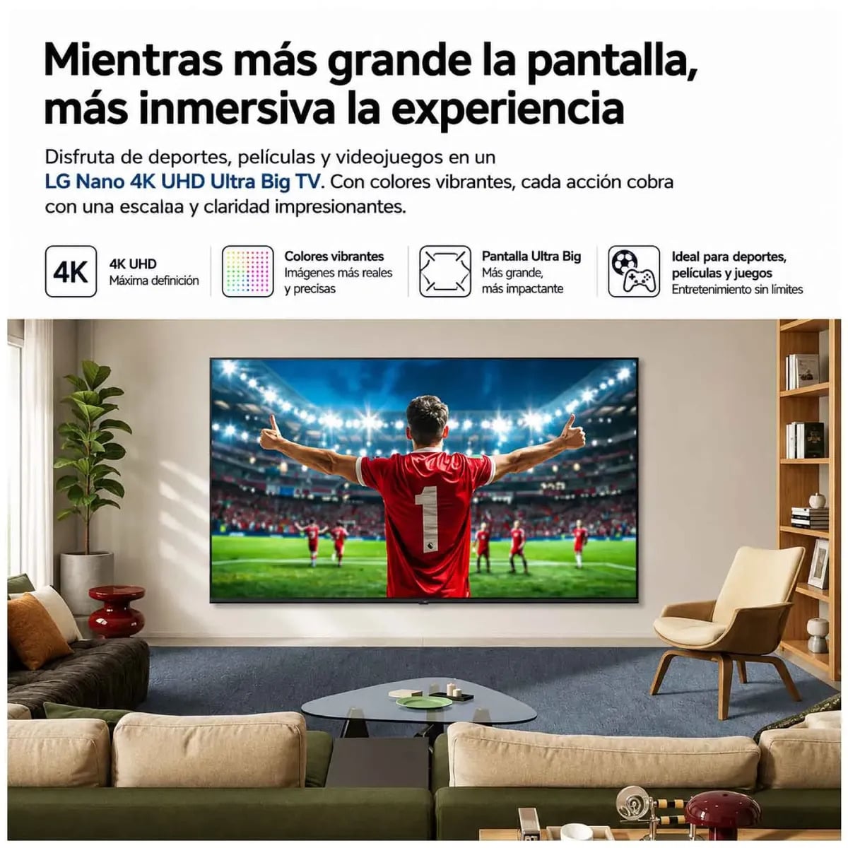 TELEVISOR LG 70' NANO 4K UHD AI SMART TV 70NU850BPSD 2026 - 4