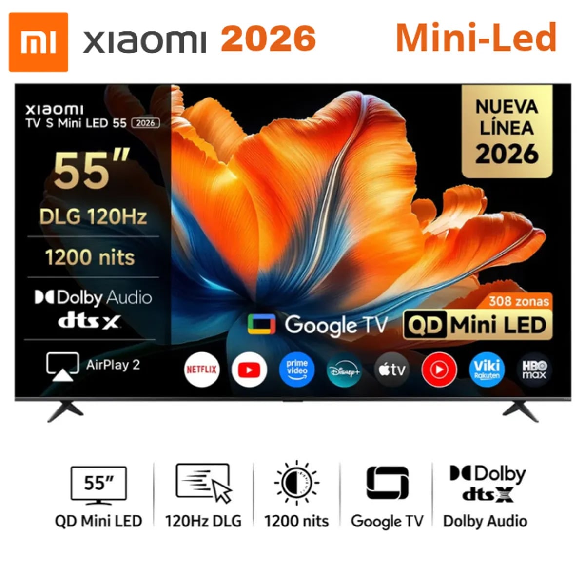 TELEVISOR SMART TVXIAOMI TV S MINI LED 55' GOOGLE TV 2026 - 1