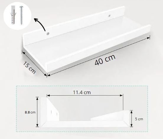 REPISA FLOTANTE CON BORDE DE MELAMINA MINIMALISTA 40 CM - 3