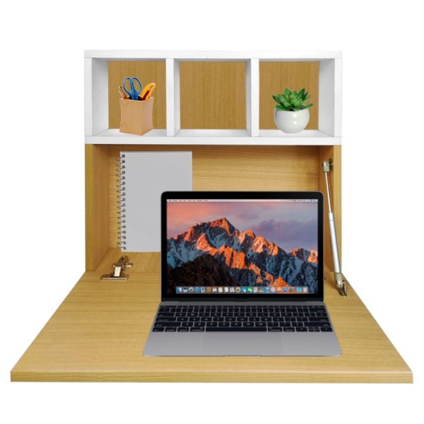 ESCRITORIO PLEGABLE PARA PARED MINIMALISTA FONDO ROBLE AMERICANO - 1