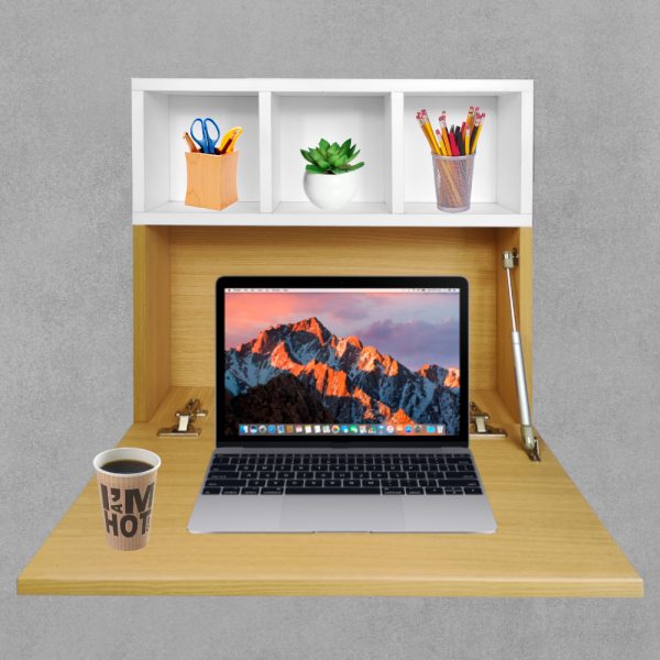 ESCRITORIO PLEGABLE PARA PARED MINIMALISTA FONDO BLANCO - 1