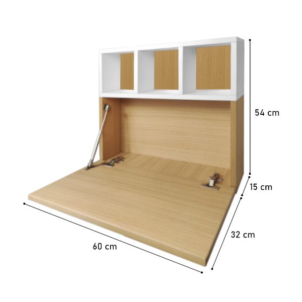 ESCRITORIO PLEGABLE PARA PARED MINIMALISTA FONDO BLANCO - 3