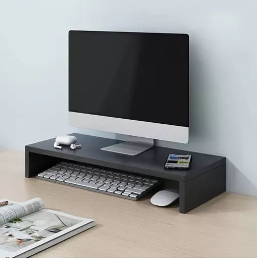 SOPORTE ELEVADOR DE MONITOR ERGONOMICO PARA ESCRITORIO NEGRO 60 CM - 1