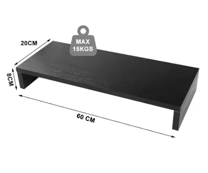 SOPORTE ELEVADOR DE MONITOR ERGONOMICO PARA ESCRITORIO NEGRO 60 CM - 2