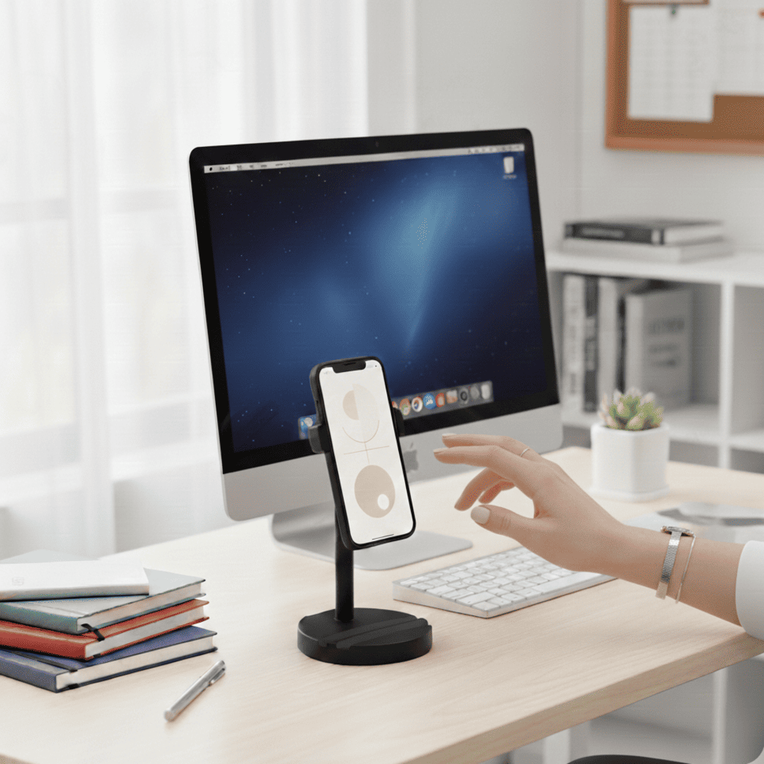 SOPORTE PARA CELULAR DE ESCRITORIO - ALTURA AJUSTABLE ERGONÓMICO - 3