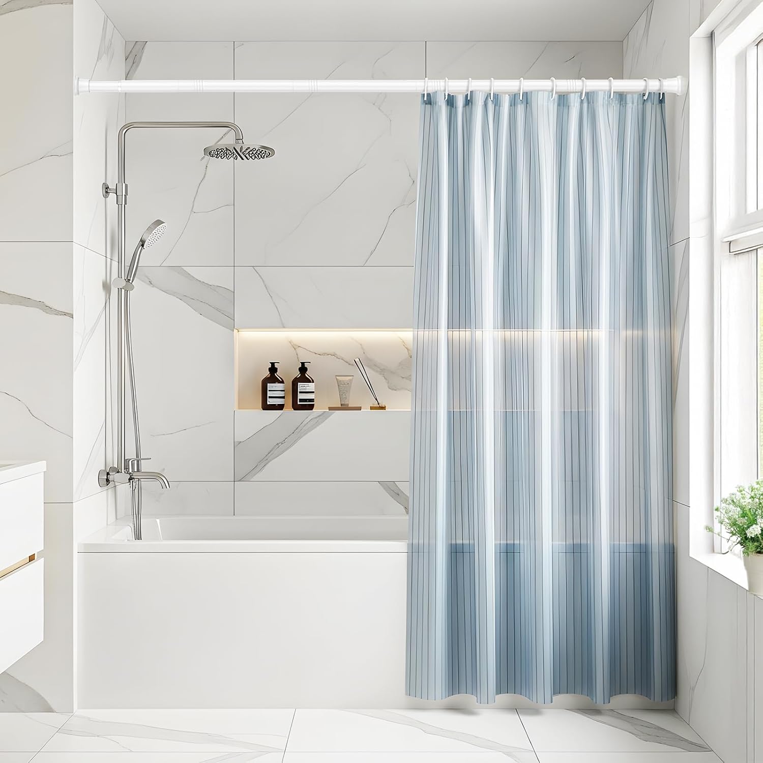 BARRA DE TENSIÓN MULTIUSOS X 2 - AJUSTABLE EXTENSIBLE 70 CM A 120 CM - 5