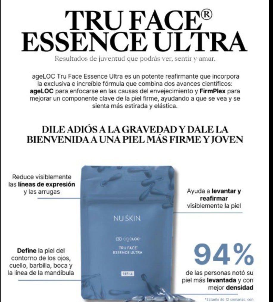 NU SKIN TRU FACE ESSENCE ULTRA- 30 PERLITAS PARA FIRMEZA ROSTRO - CUELLO
MADE IN USA!! - 4