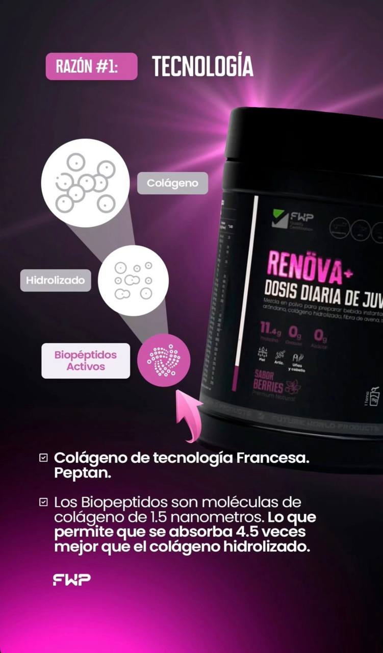 RENÖVA COLÁGENO CON BIOPEPTIDOS ACTIVOS - DOSIS DIARIA DE JUVENTUD- FWD - 2