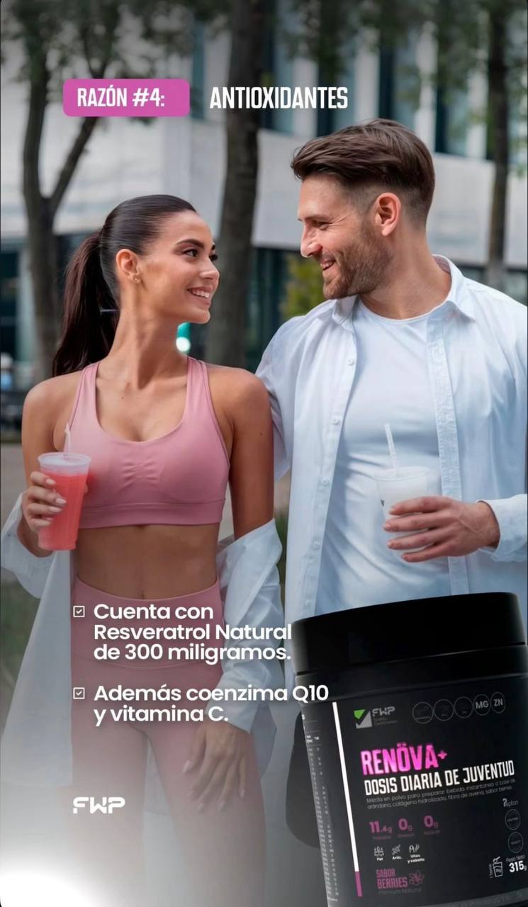 COLAGENO RENOVA + CON BIOPEPTIDOS ACTIVOS - DOSIS DIARIA DE JUVENTUD -FWD - 2
