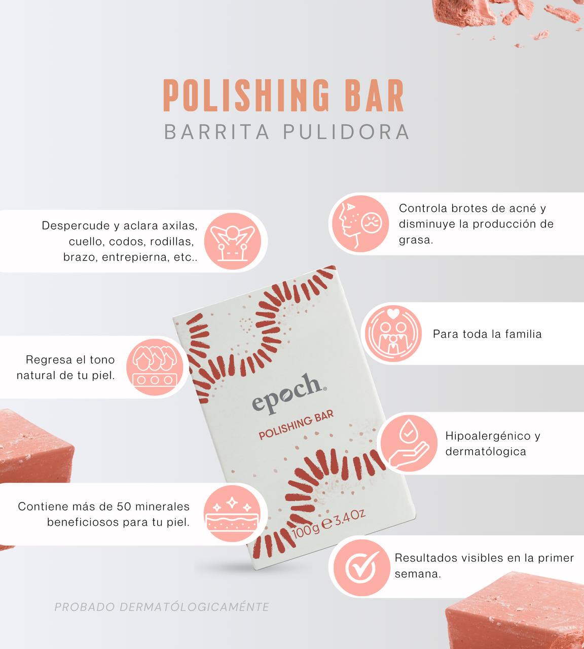 EPOCH POLISHING BARRA EXFOLIANTE (PACK 3 UNID) - NU SKIN - USA!!! PARA UNA PIEL SIN MANCHAS NI ACNE - 6