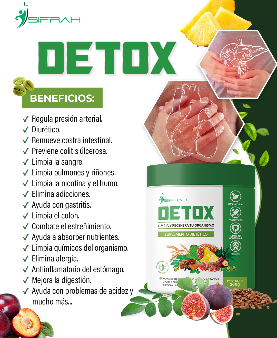 DETOX - 100% NATURAL, DESINTOXICA, REGENERA Y ADELGAZA - 30 SACHET - 3