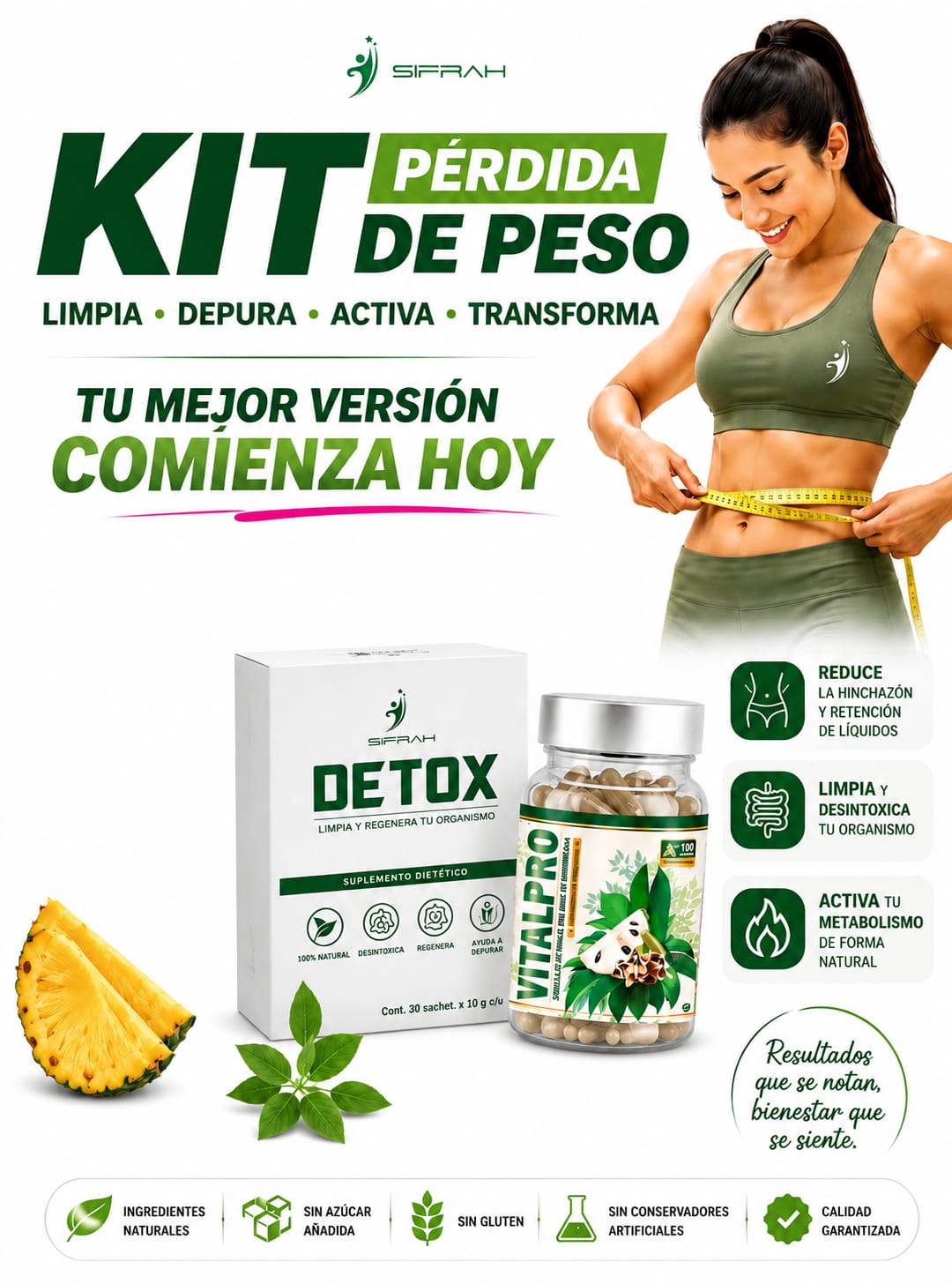 KIT PERDIDA DE PESO DETOX + VITALPRO - 1