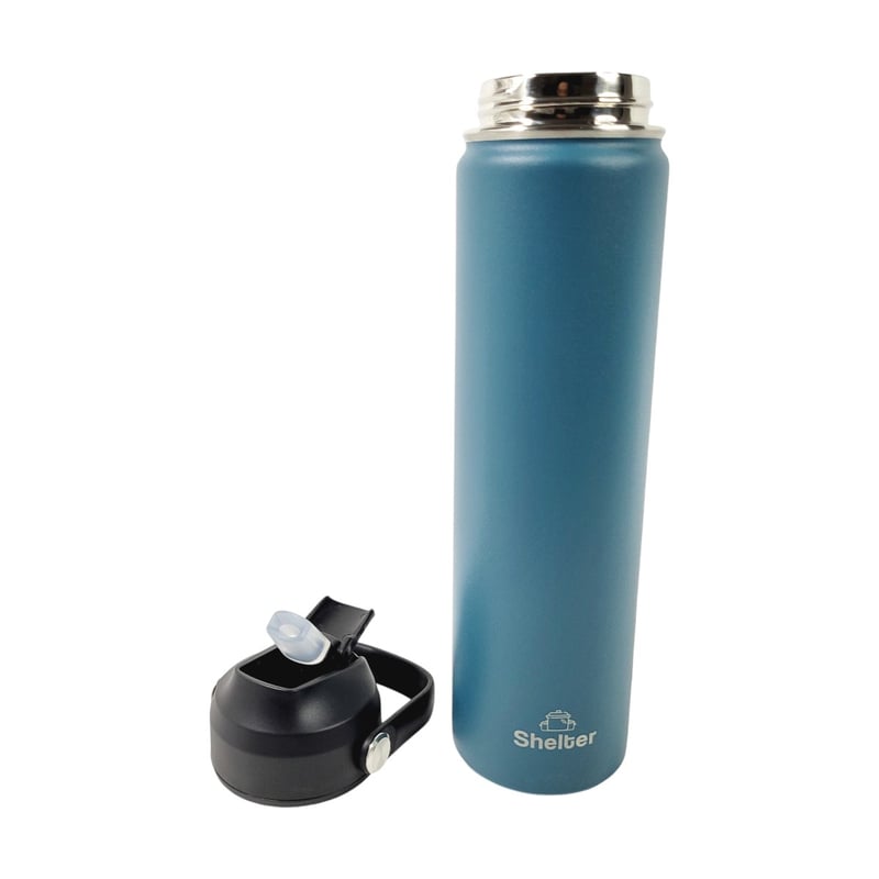 TAZA SHELTER H26A ACERO INOXIDABLE 740ML SPORT BOTTLE BLUE GREY 25OZ - 6