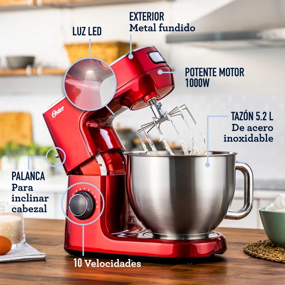 BATIDORA PLANETARIA OSTER CON TAZÓN DE GRAN CAPACIDAD Y POTENTE MOTOR FPSTSMPL3R - 4