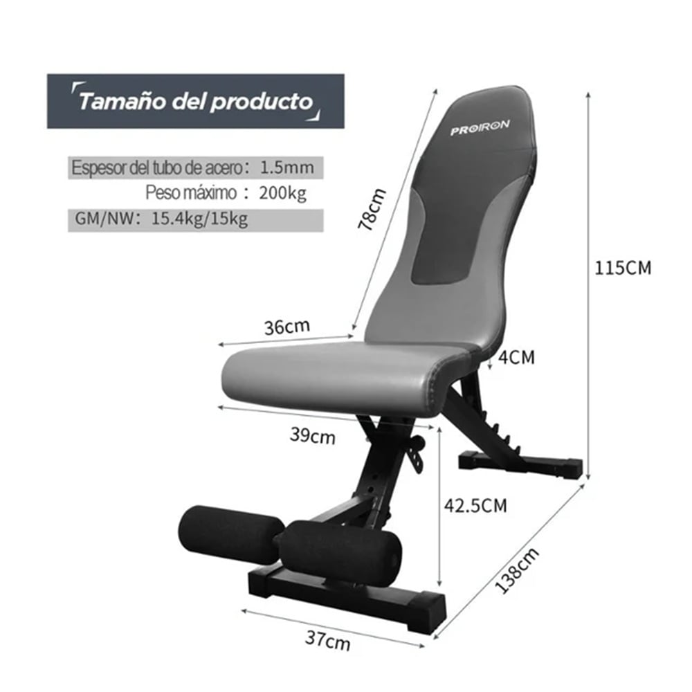 BANCA MULTIFUNCIONAL PARA ENTRENAMIENTO PROIRON PRO-I - 2