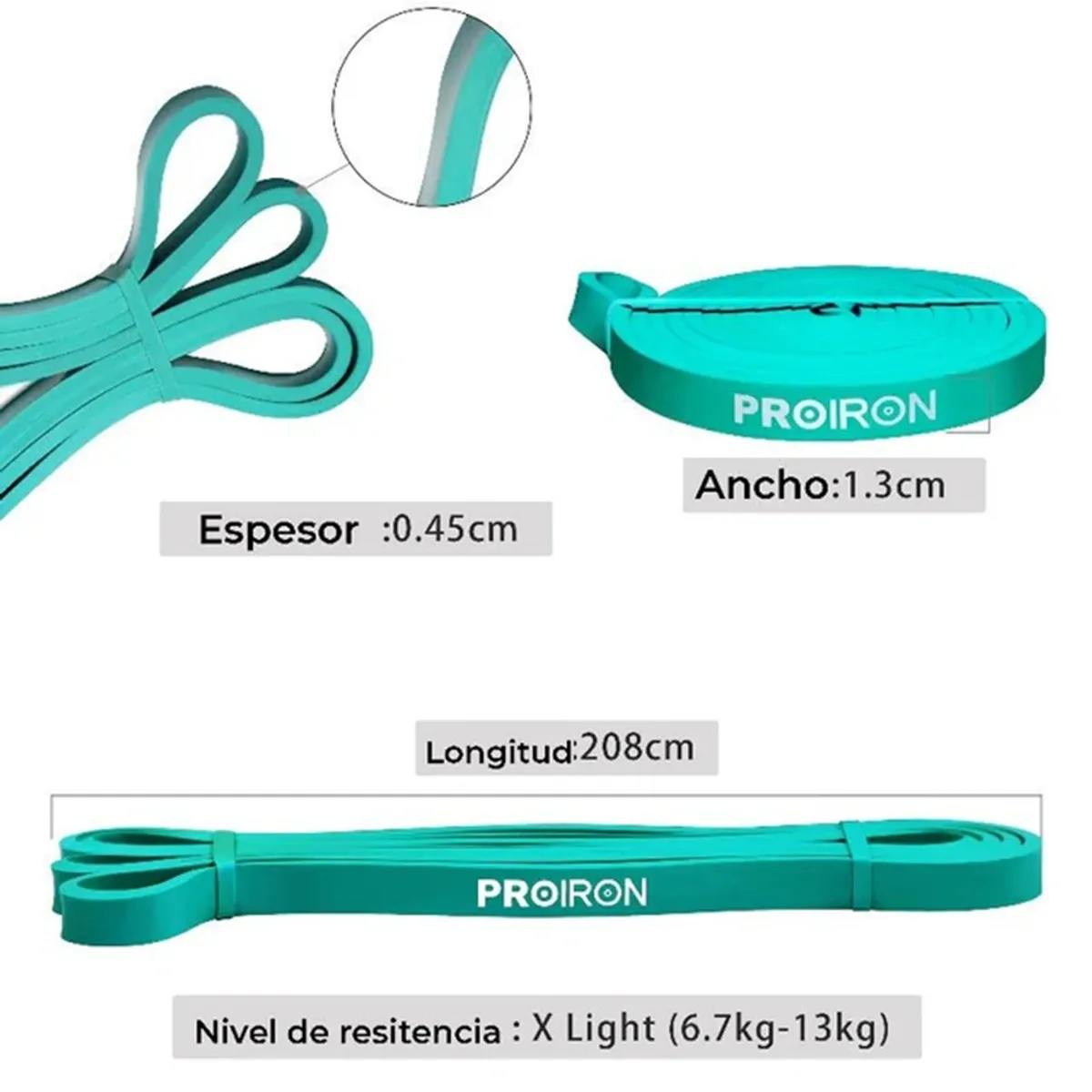 BANDA RESISTENCIA PROIRON CROSSFIT X LIGHT TURQUESA - 2