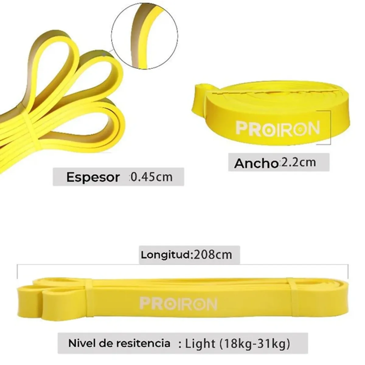 BANDA RESISTENCIA PROIRON CROSSFIT LIGHT AMARILLO - 2