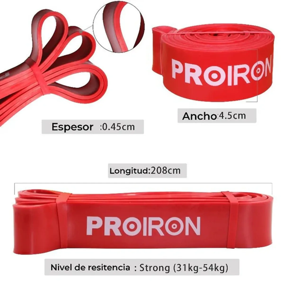 BANDA RESISTENCIA PROIRON CROSSFIT HEAVY ROJO - 2