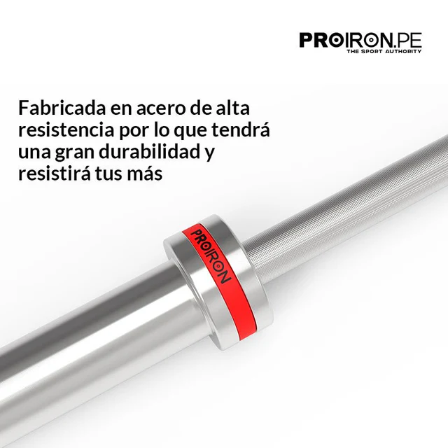 BARRA OLÍMPICA PROIRON PRO 450KG 280MM 220CM 8 BUJES - 3