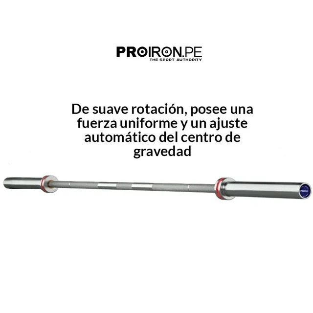 BARRA OLÍMPICA PROIRON PRO 450KG 280MM 220CM 8 BUJES - 5