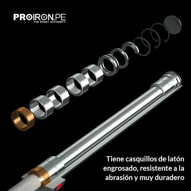 BARRA OLÍMPICA PROIRON PRO 450KG 280MM 220CM 8 BUJES - 6
