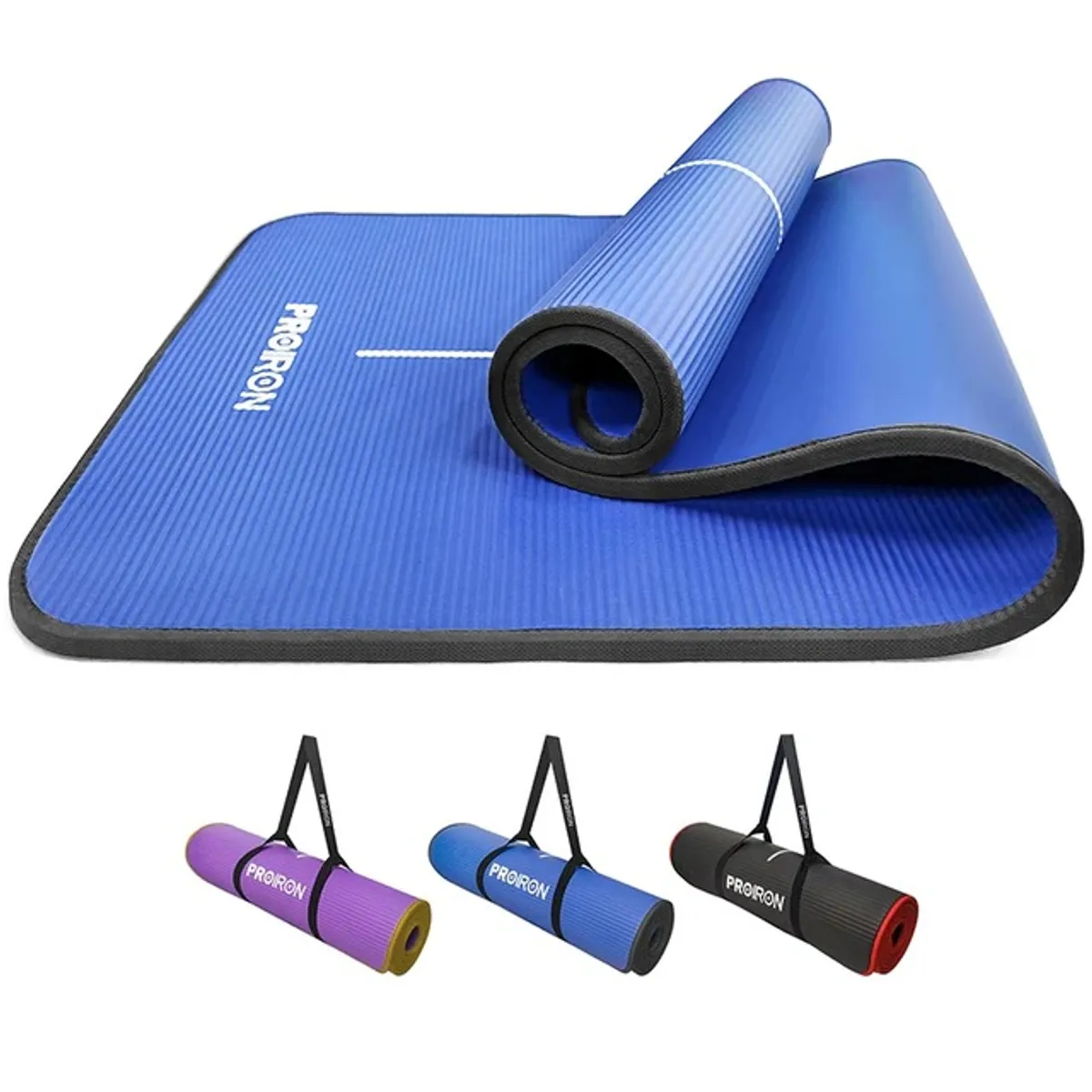 MAT DE YOGA DE 10MM AZUL Y GRIS - 1