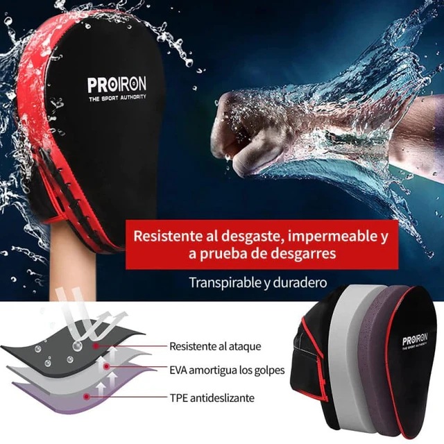 MITTS PROIRON NEGRO BOXEO MANOPLAS  PAR - 3
