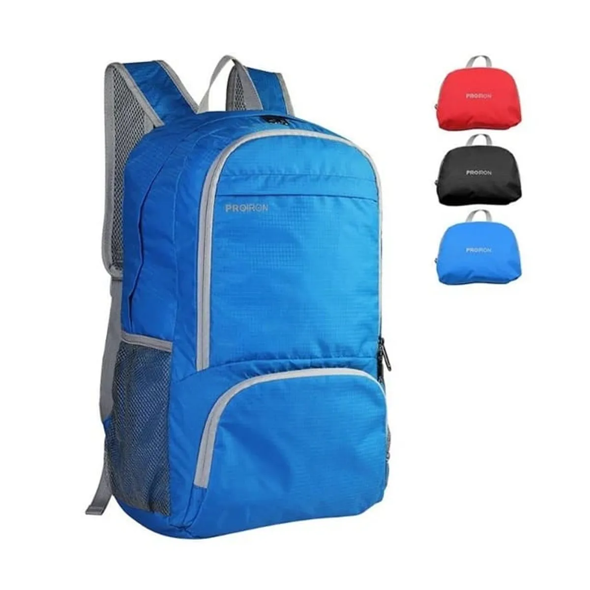 MOCHILA PROIRON AZUL PLEGABLE ULTRALIGERA - 1