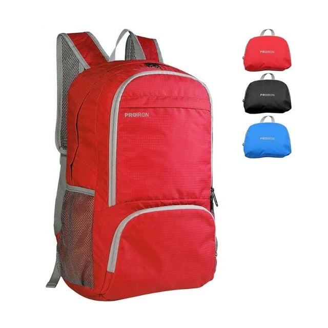 MOCHILA PROIRON ROJO PLEGABLE ULTRALIGERA - 1