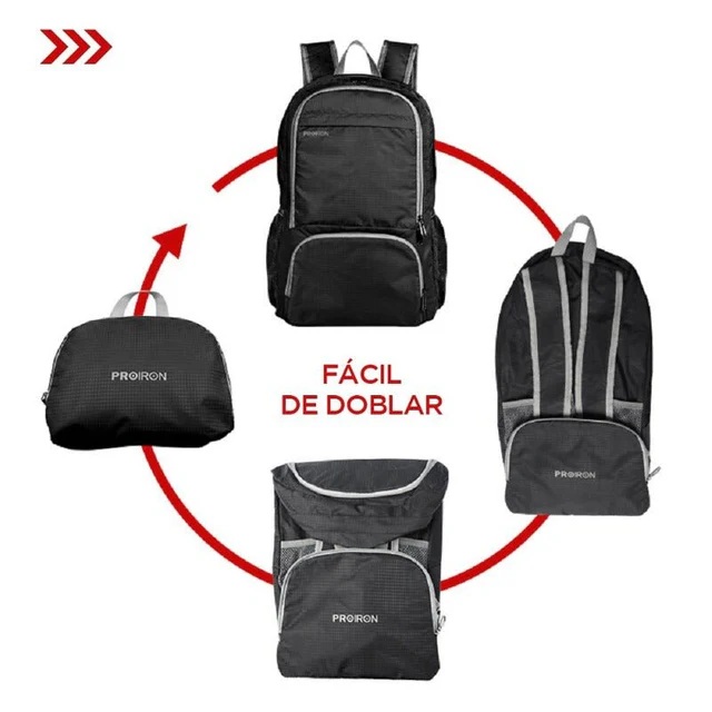 MOCHILA PROIRON ROJO PLEGABLE ULTRALIGERA - 2
