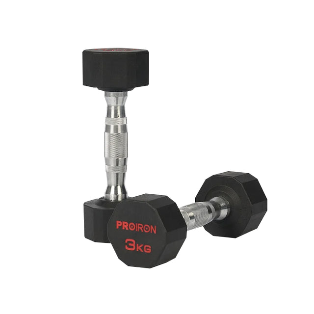 PAR MANCUERNAS PROIRON DODECAGONAL CAUCHO 3KG - 1