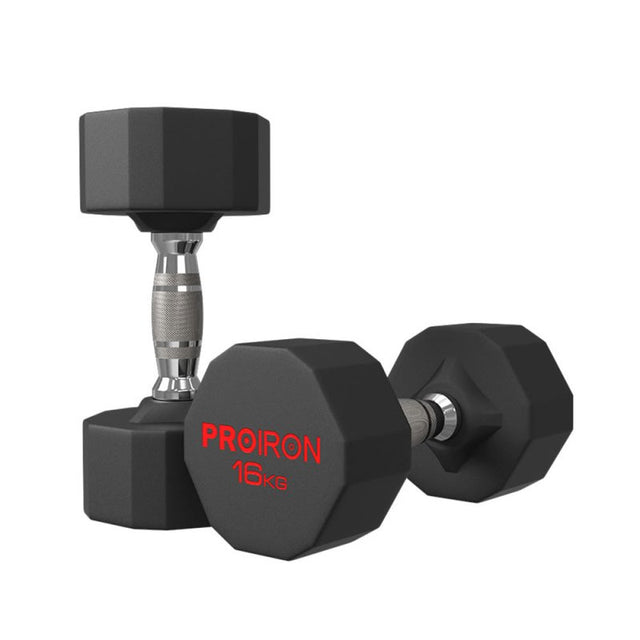 PAR MANCUERNAS PROIRON DODECAGONAL CAUCHO 16KG - 1