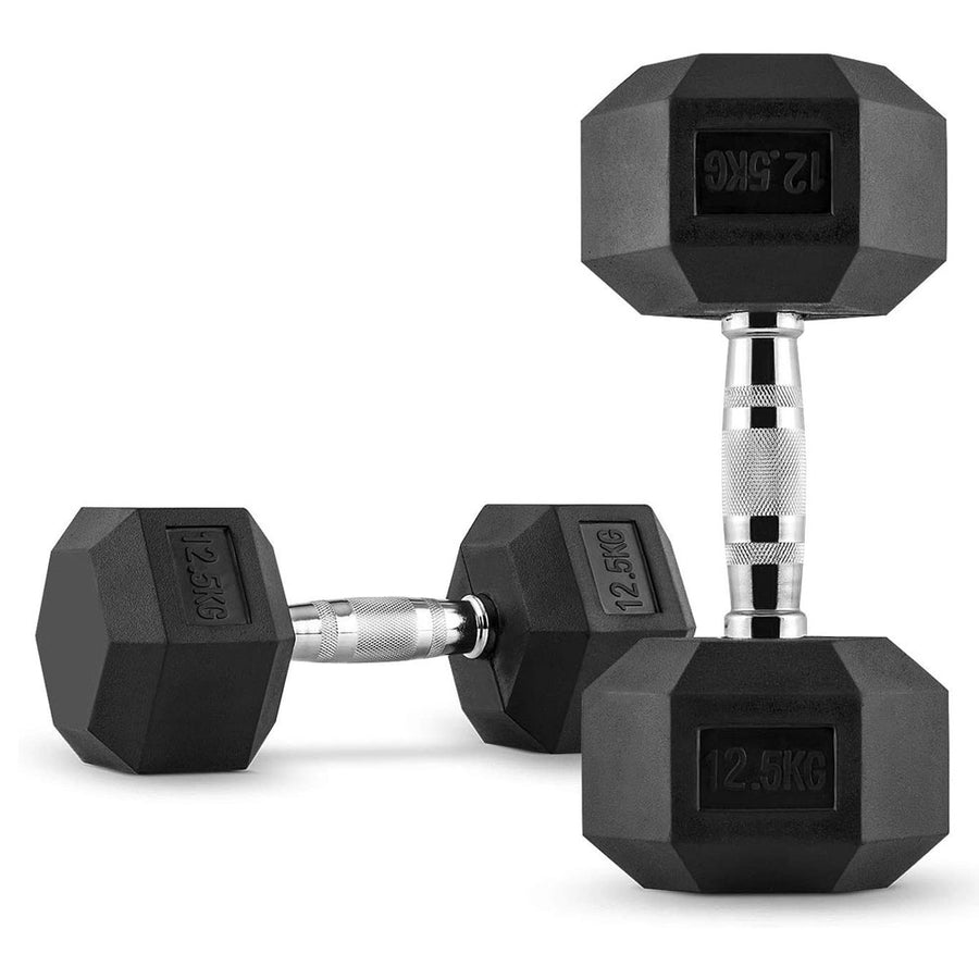 PAR MANCUERNAS PROIRON HEXAGONAL CAUCHO 12.5KG - 1