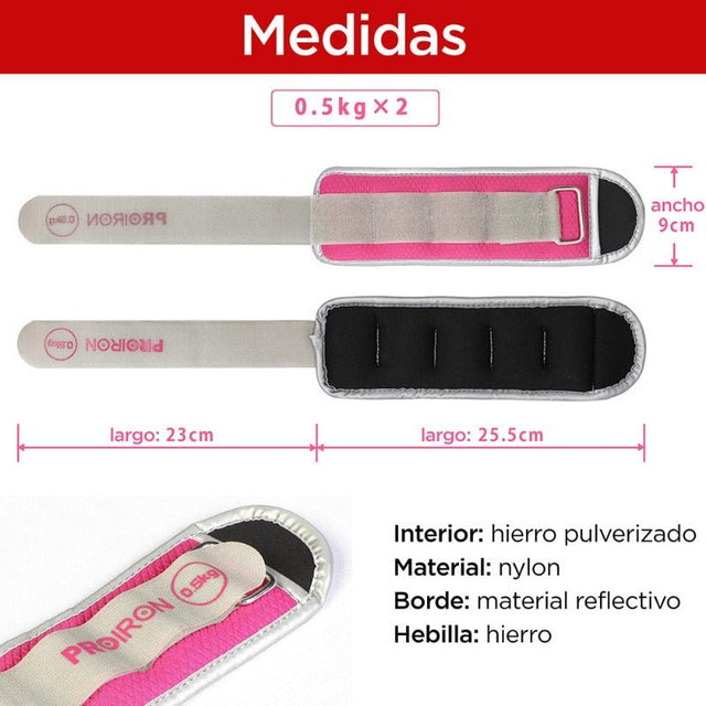 PAR PESAS PROIRON TOBILLERAS 0.5KG - 2