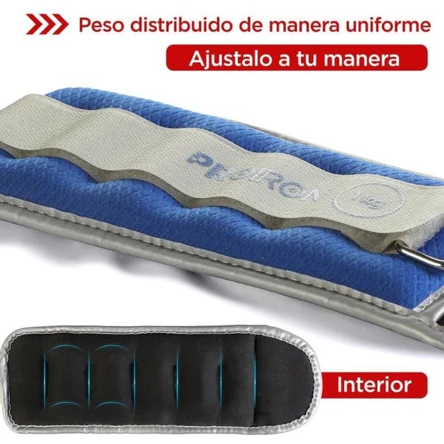 PAR PESAS PROIRON HEXAGONAL TOBILLERAS 1KG - 3
