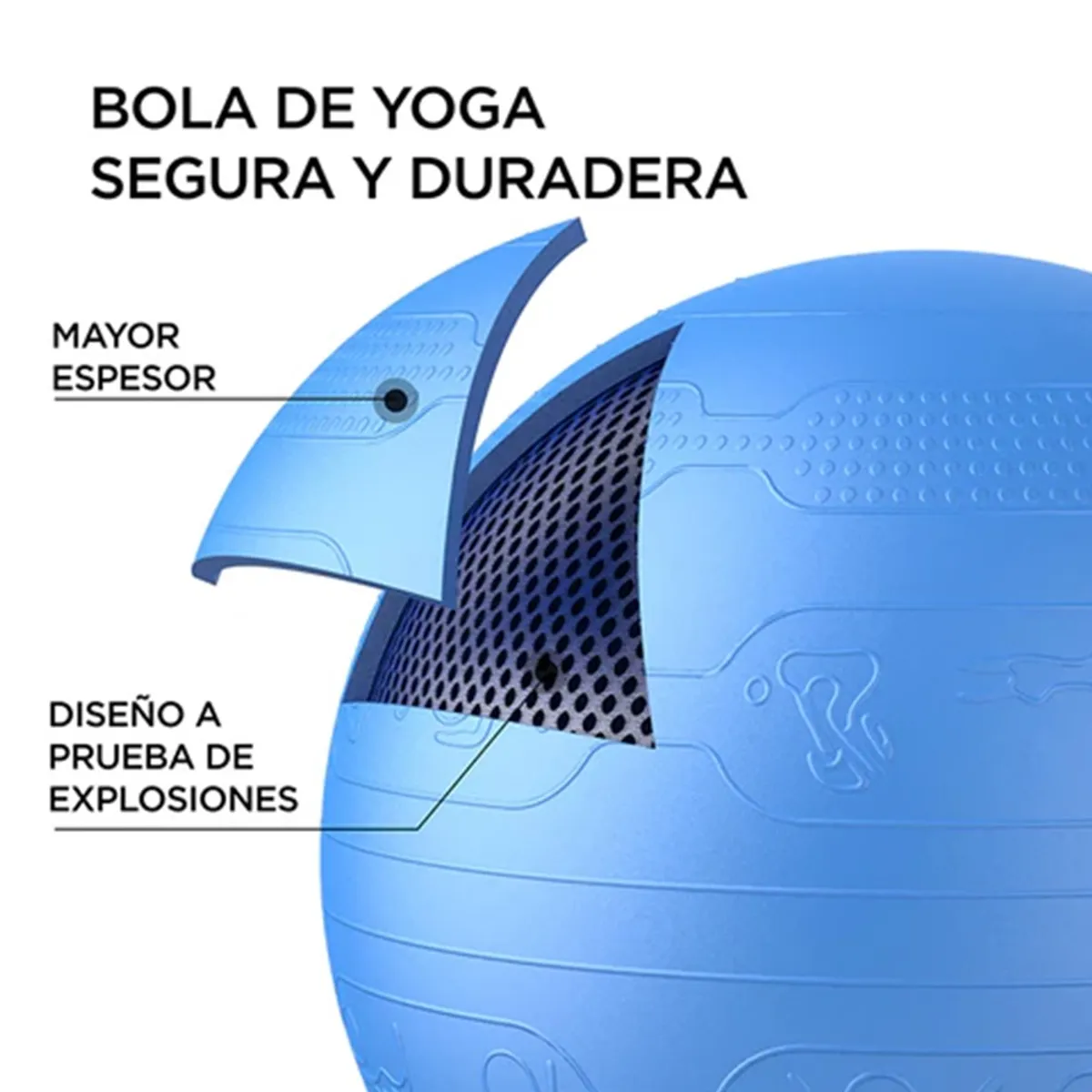 PELOTA YOGA PROIRON 65CM CON ILUSTRACIONES - 3