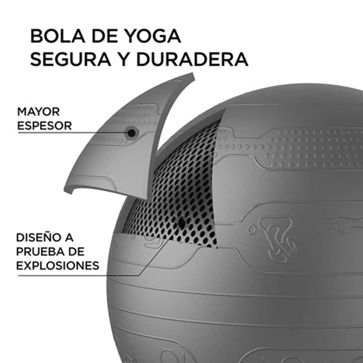 PELOTA YOGA PROIRON 65CM CON ILUSTRACIONES - 3