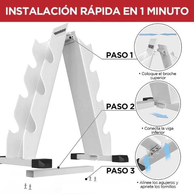 RACK PROIRON ACERO 4 PARES MANCUERNAS - 3