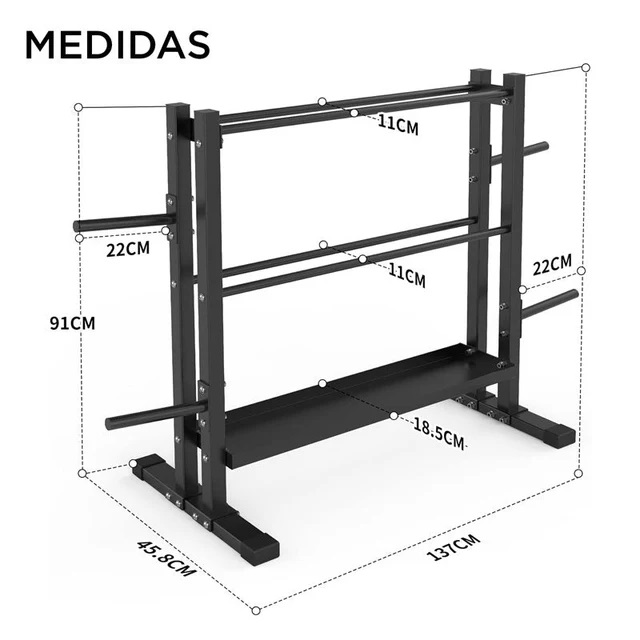 RACK PROIRON ACERO PESAS RUSAS Y MANCUERNAS II - 3