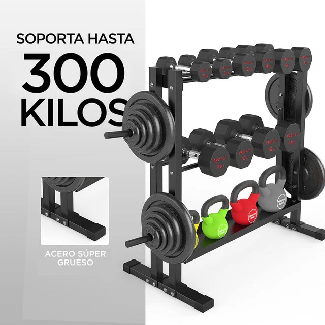 RACK PROIRON ACERO PESAS RUSAS Y MANCUERNAS II - 4