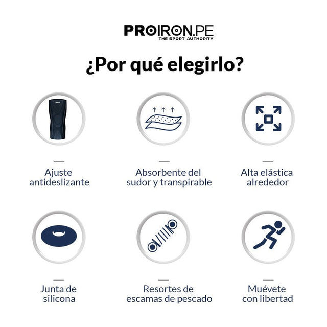 RODILLERA PROIRON AZUL COMPRESIÓN CON GEL Y ESTABILIZADORES LATERALES EN FORMA U - 8
